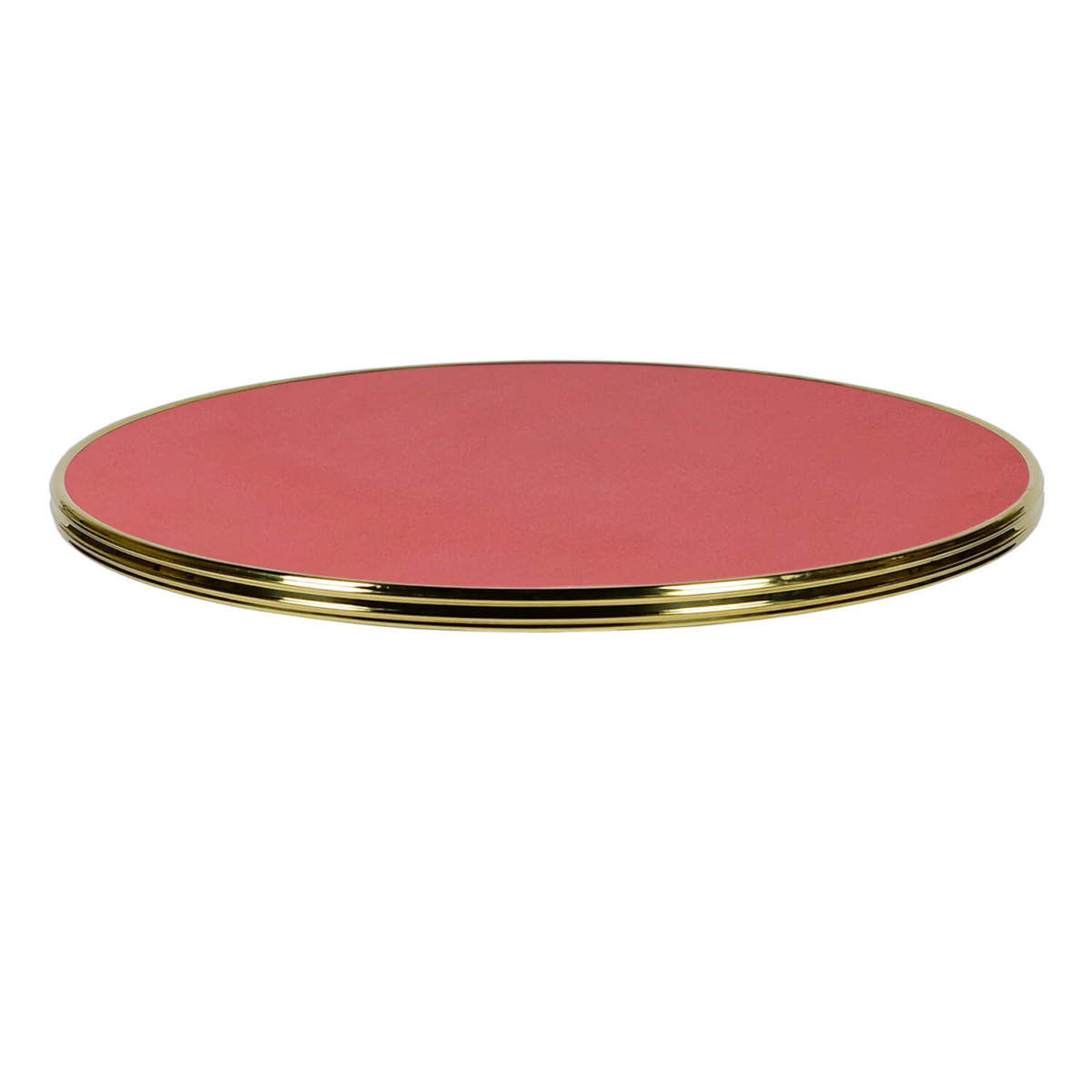 Horeca Tafelblad Rond Met Messing Rand - WERZALIT ROOD - 3 cm Dik - Afbeelding 4