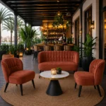 Horeca-Lounge-stoel-BELLINI-koper-fluweel-new