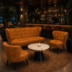 Horeca-Lounge-stoel-VENUS-Cognac-Velvet-Fluweel