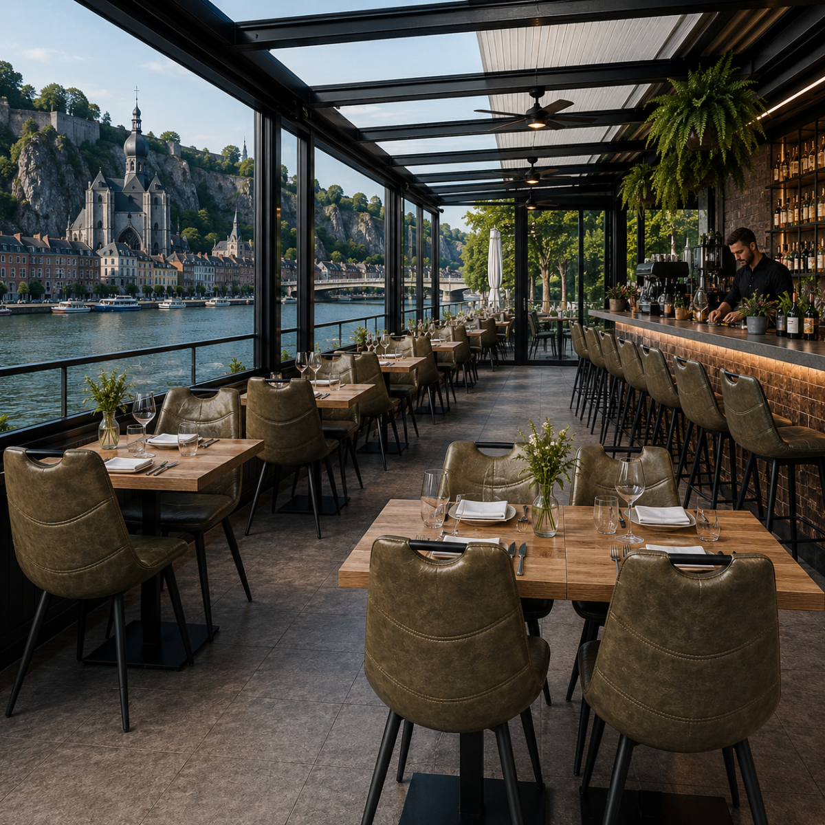 Horeca-Stoel-MARRAKESH-olijf-Kunstleer-neww