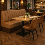 Horeca-Eetbank-SAFRAN-Ary-Cognac-Kunstleer