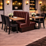 Horeca-Dubbel-Eetbank-SAFRAN-Bruin-Kunstleer