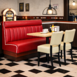 Horeca Eetbank-AMERICAN-Bordeaux-Kunstleer