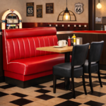 Horeca Eetbank-AMERICAN-Rood-Kunstleer