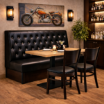 Horeca-Eetbank-Capiton-Zwart-kunstleer-met-kristallen-knopen