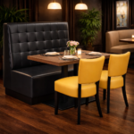 Horeca-Eetbank-ECO-LUNA-Zwart-Kunstleer