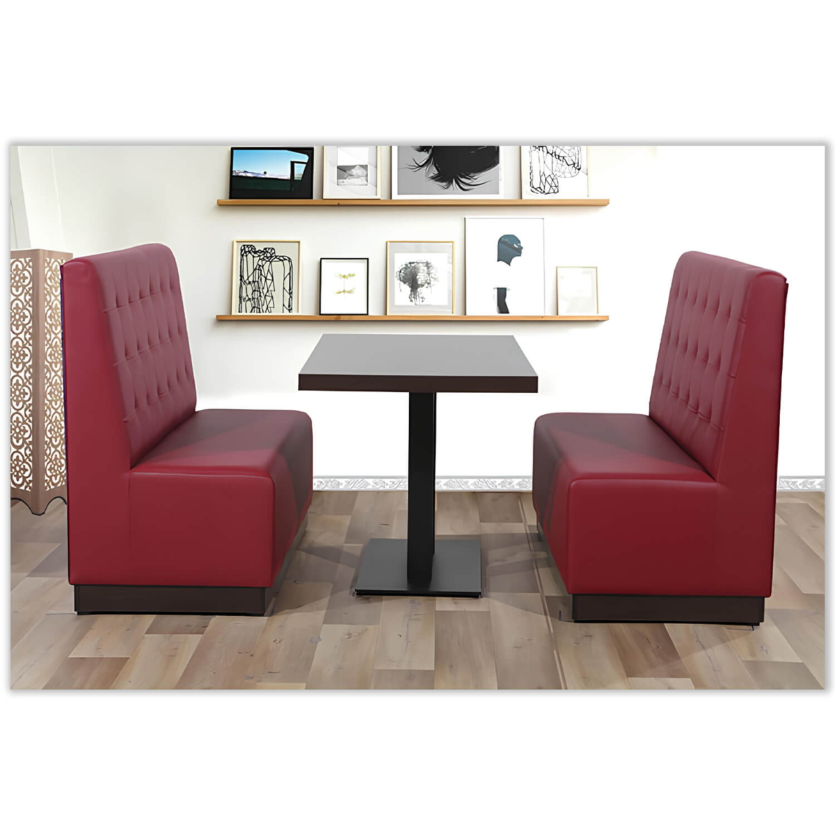 Horeca-Eetbank-Luna-120-cm-Kunstleer-Bordeaux-Model-1