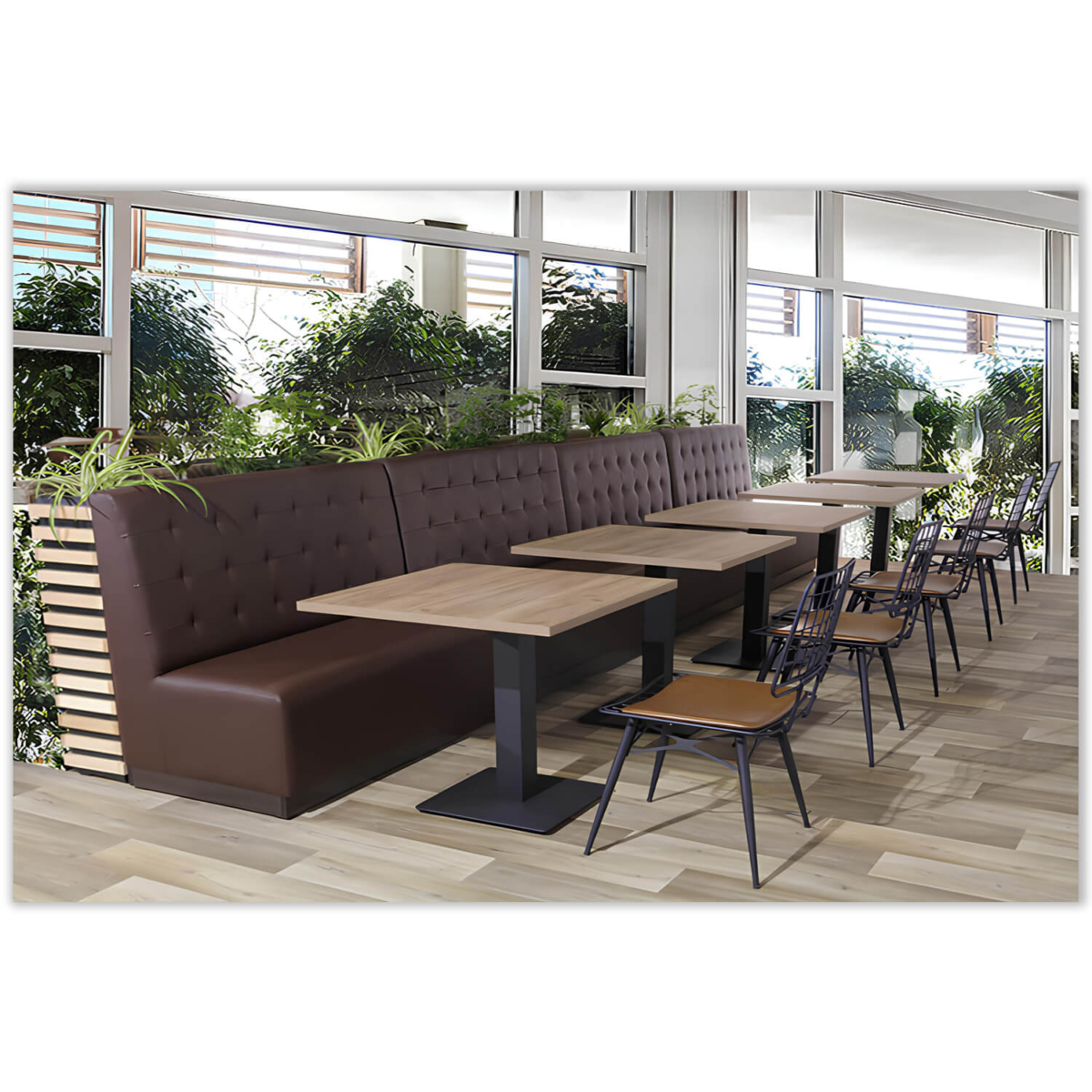 Horeca Eetbank - ECO LUNA - Bruin Kunstleer - Afbeelding 7