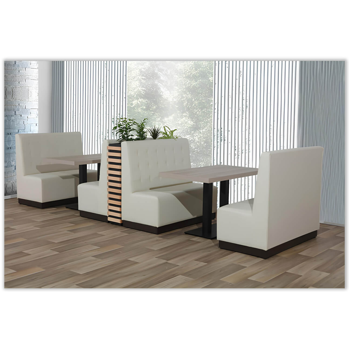 Horeca-Eetbank-Luna-120-cm-Kunstleer-Taupe-Model-1