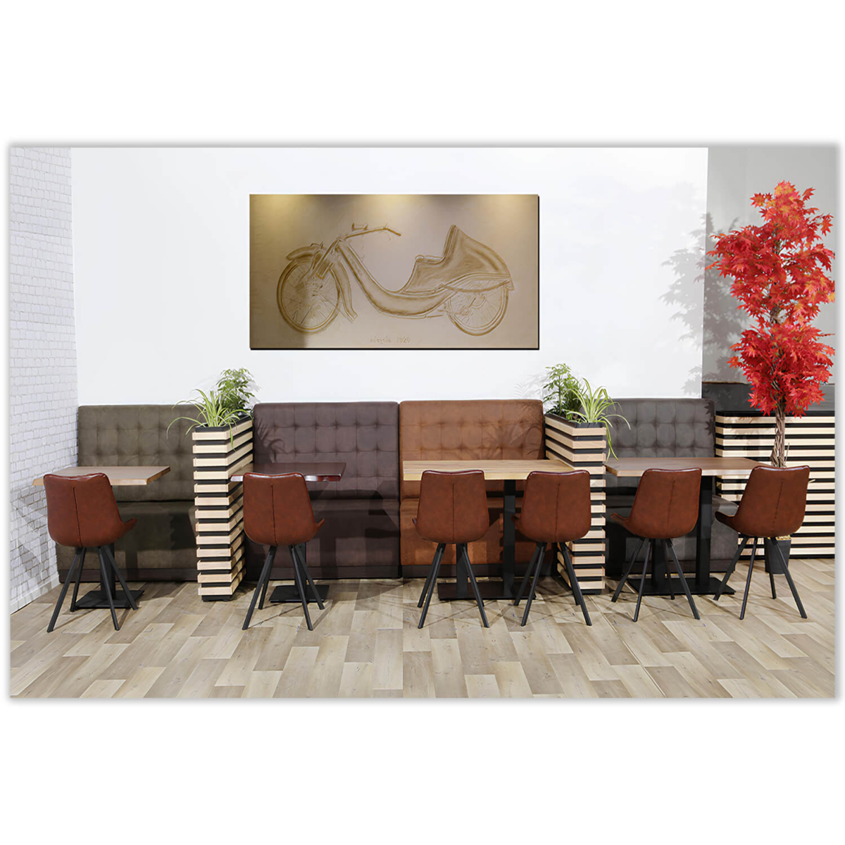 Horeca-Eetbank-Napoli-120-cm-Vintage-Microvezel-Bruin-Model-4