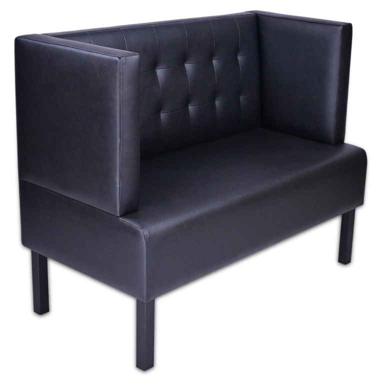 Horeca-Eetbank-Queen-Kunstleer-Zwart