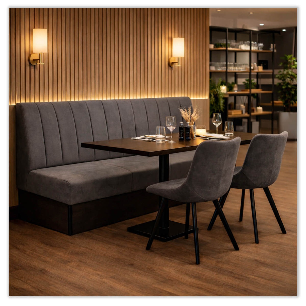 Horeca-Eetbank-SAFRAN-Antraciet-Vintage-Microvezel-set