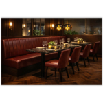 Horeca-Eetbank-SAFRAN-Bruin-Kunstleer-set-1