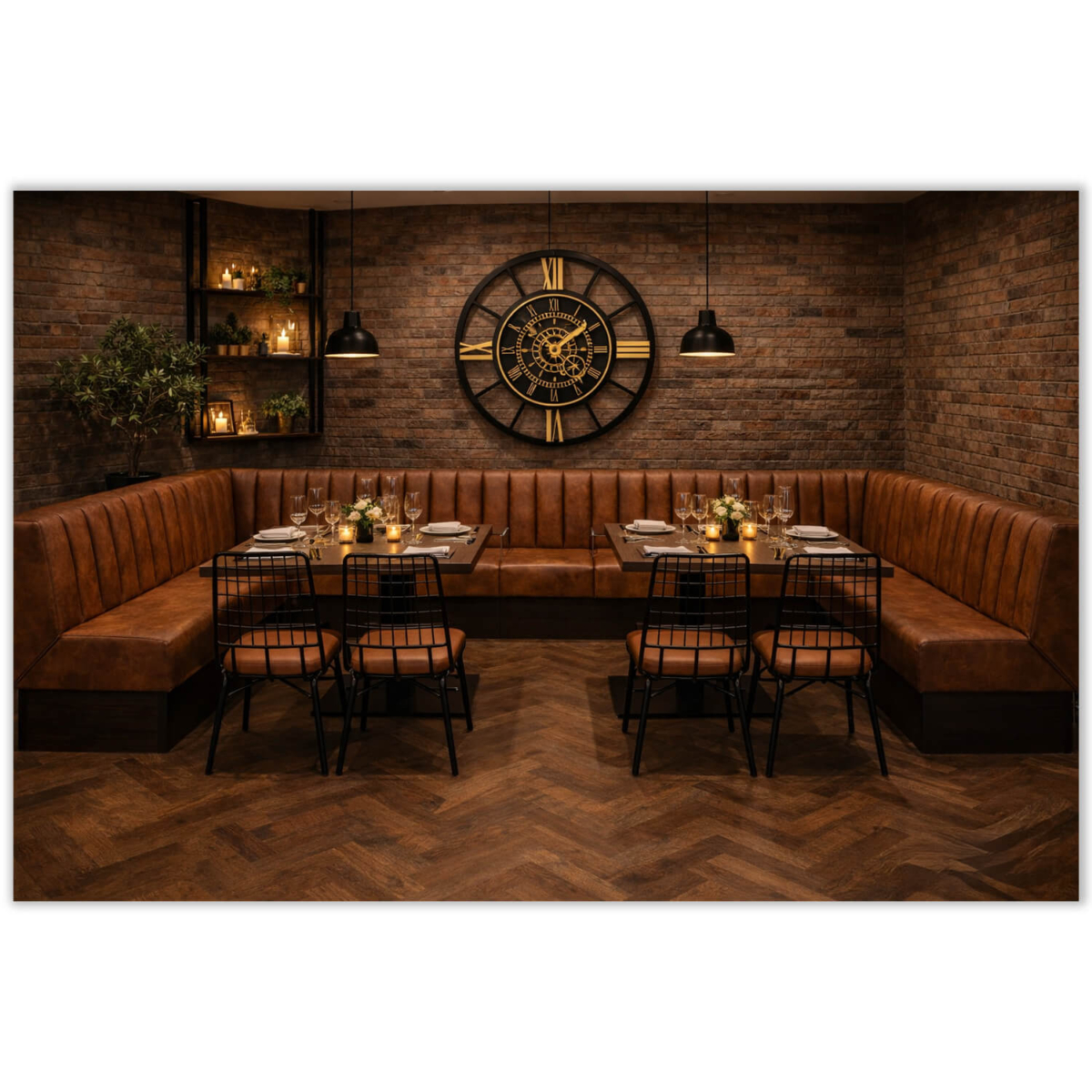 Banquette de Restaurant - SAFRAN - Microfibre Vintage Cognac – Image 3
