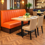 Horeca-Eetbank-SAFRAN-Oranje-Kunstleer