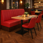 Horeca-Eetbank-SAFRAN-Rood-Kunstleer