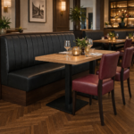 Horeca-Eetbank-SAFRAN-Zwart-Kunstleer