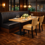 Horeca-Eetbank-SAFRAN-Zwart-Kunstleer