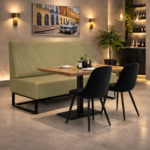 Horeca Eetbank-TROJE-Groen-Velvet-Fluweel