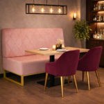 Horeca-Eetbank-TROJE-Roze-VelvetFluweel