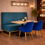 Horeca-Eetbank-TROJE-Turquoise-VelvetFluweel
