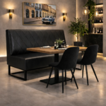 Horeca Eetbank-TROJE-zwart-Kunstleer