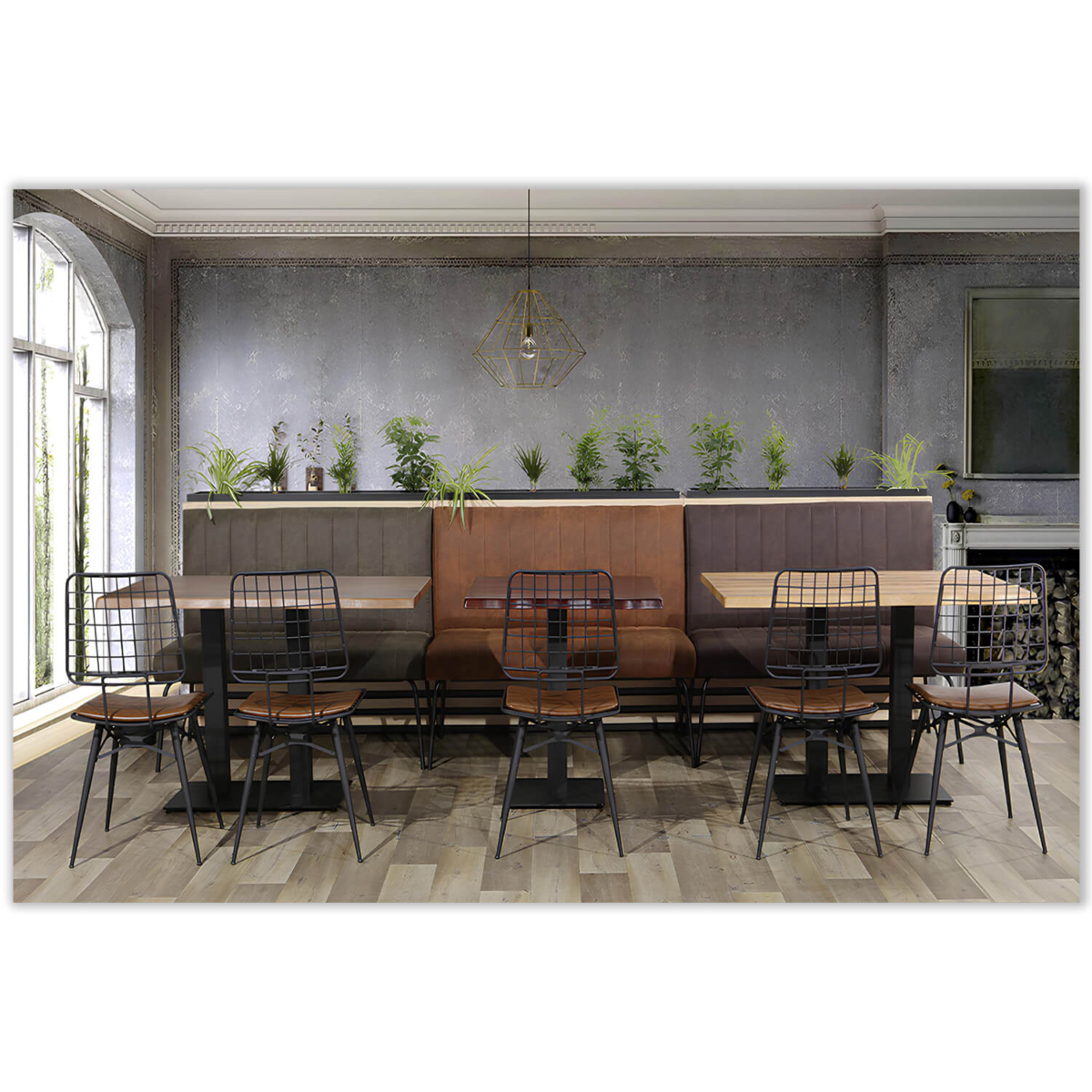Horeca-Eetbank-Themis-Microvezel-Olijf-Model-4