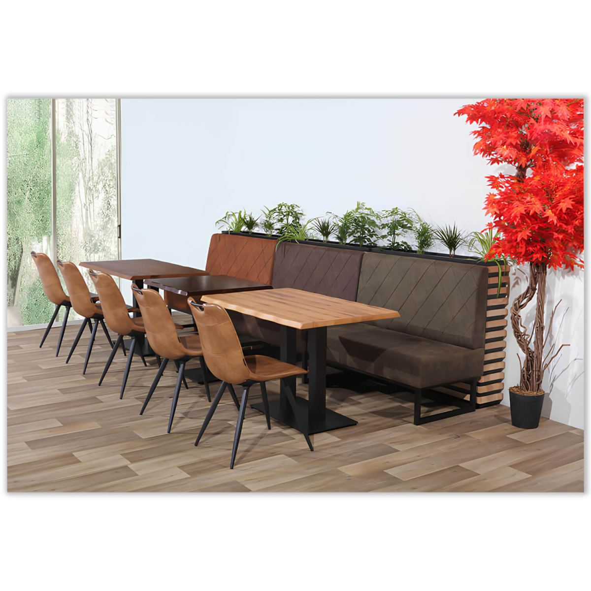 Horeca Eetbank - TROJE - Bruin Vintage Microvezel - Afbeelding 10