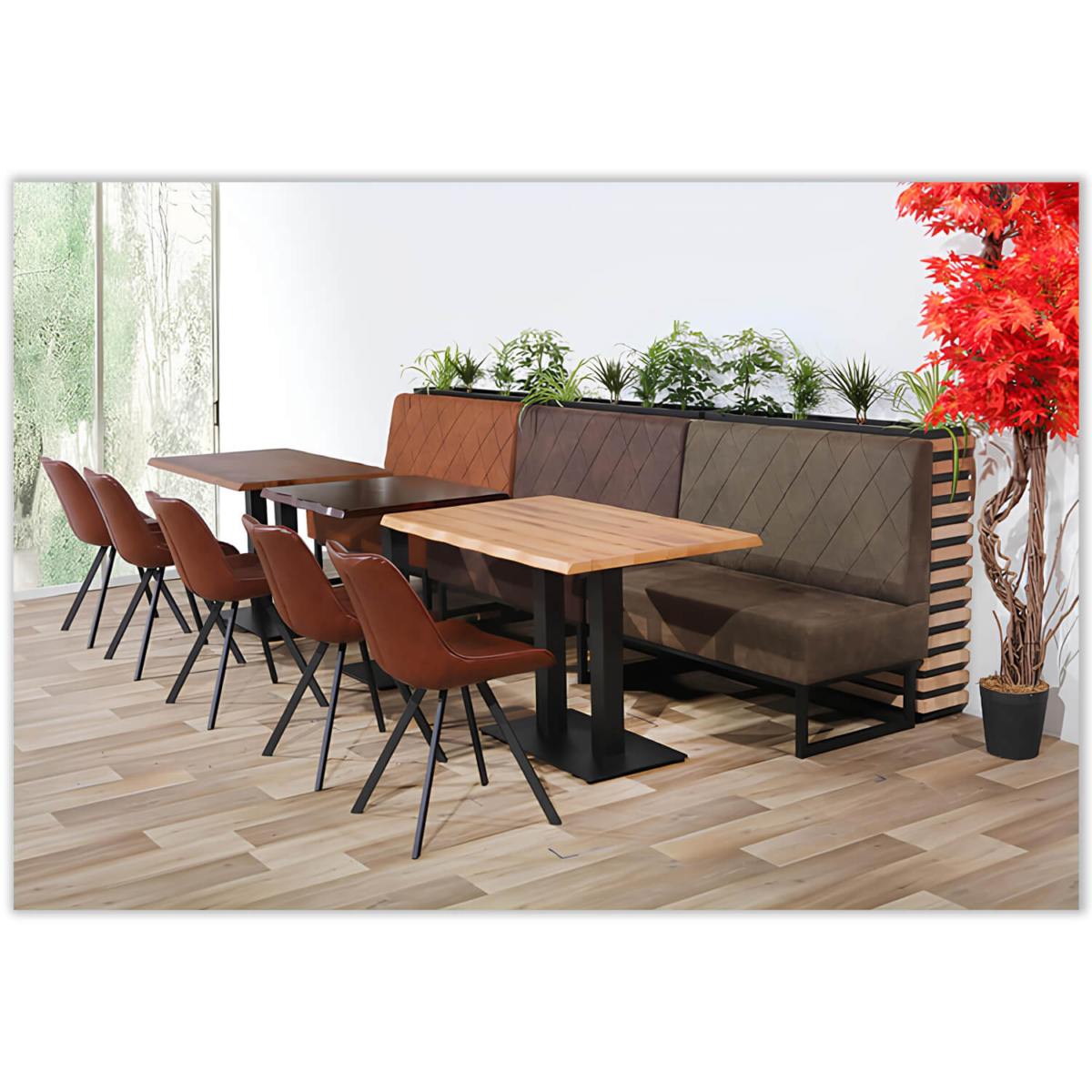 Horeca-Eetbank-Troje-Vintage-Microvezel-Bruin-Model-3