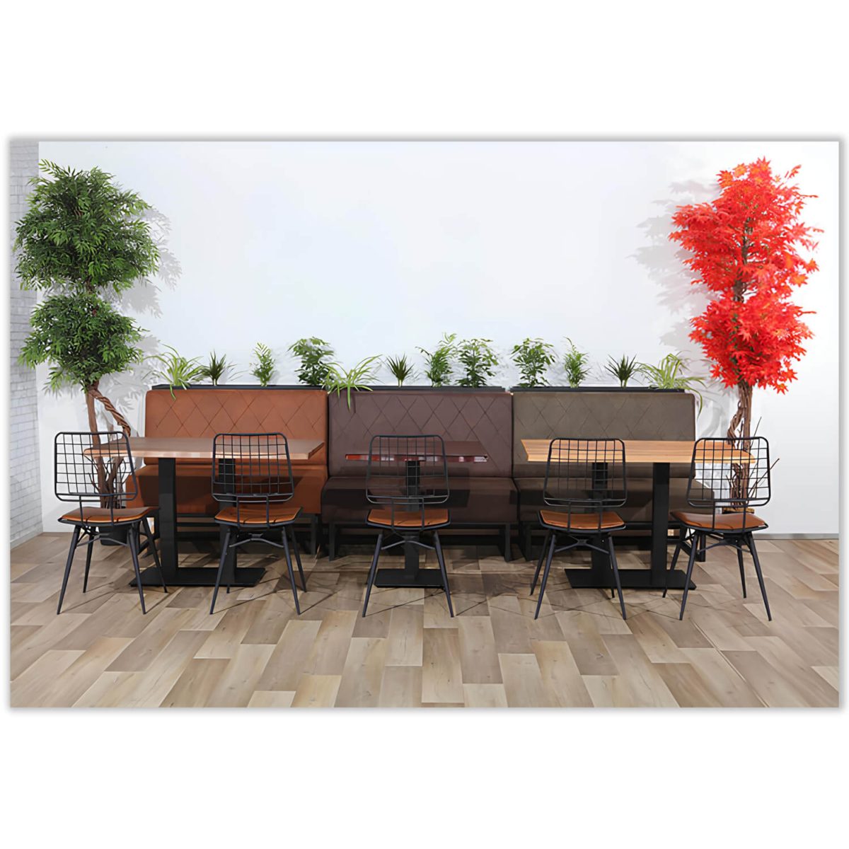 Horeca Eetbank - TROJE - Bruin Vintage Microvezel - Afbeelding 9