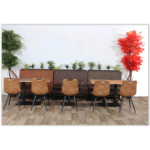 Horeca-Eetbank-Troje-Vintage-Microvezel-Olijf-Model-2