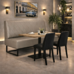 Horeca-Eetbank-Troje-Zilver-kunstleer