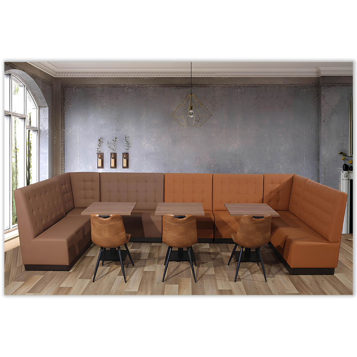 Horeca-Hoek-Eetbank-Napoli-Kunstleer-Camel-s09-Model-2
