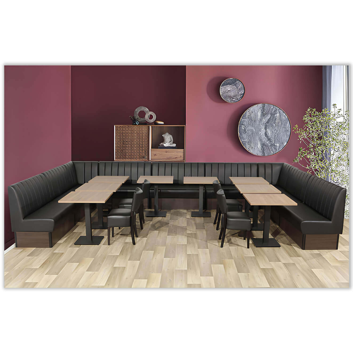 Banquette de Restaurant - SAFRAN - Simili Cuir Noir – Image 19