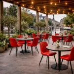 Horeca-Stoel-NILA-bordeaux-Kunstleer