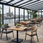 Horeca-Armstoel-AMAZE-clay-Microvezel