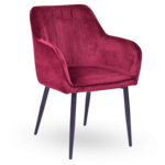 Horeca-Armstoel-ARTES-Bordeaux-Velvet-Fluweel