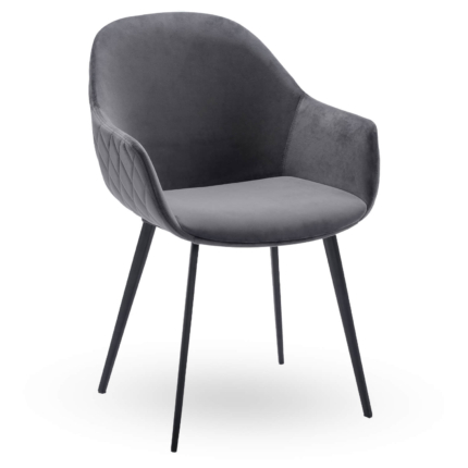 Horeca Armstoel - CAMILLE - Grijs Velvet/Fluweel