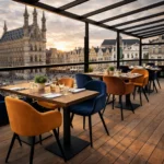 Horeca-Armstoel-FIONA-oker-elvet-Fluweel-model-1