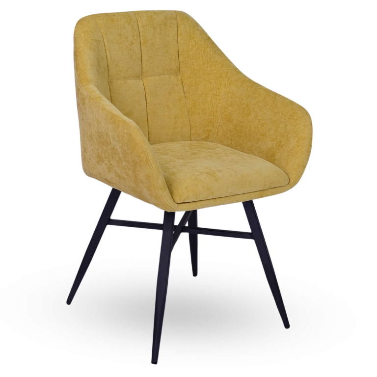 Horeca-Armstoel-JESSICA-Geel-Vintage-Stof