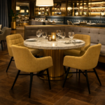 Horeca-Armstoel-JESSICA-geel-Stof-model-1