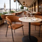 Horeca-Armstoel-LUUK-cognac-Elite-Stof-model-1