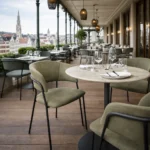 Horeca-Armstoel-LUUK-olijf-Elite-Stof-model-1