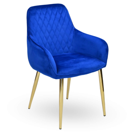 Horeca Armstoel - LUXOR - Blauw Velvet/Fluweel