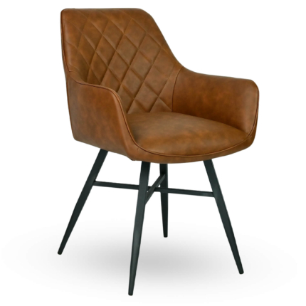 Horeca-Armstoel-LUXOR-Mocca-Kunstleer