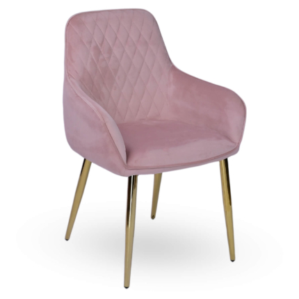 Horeca Armstoel - LUXOR - Roze Velvet/Fluweel