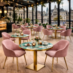 Horeca-Armstoel-OSLO-Roze-Velvet-Fluweel