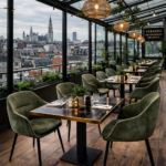 Horeca-Armstoel-OSLO-olijf-Velvet-Fluweel