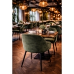 Horeca-Armstoel-OSLO-olijf-Velvet-Fluweel