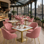 Horeca-Armstoel-OSLO-oud-roze-Velvet-Fluweel-model-1